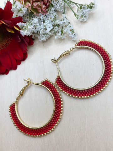 Red Ombre Hoops