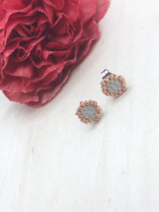 White and Champagne Honeycomb Studs