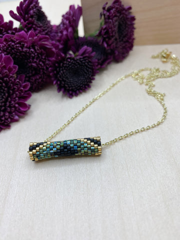 Peacock Tube Necklace