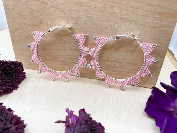 Pink Spiked Hoops