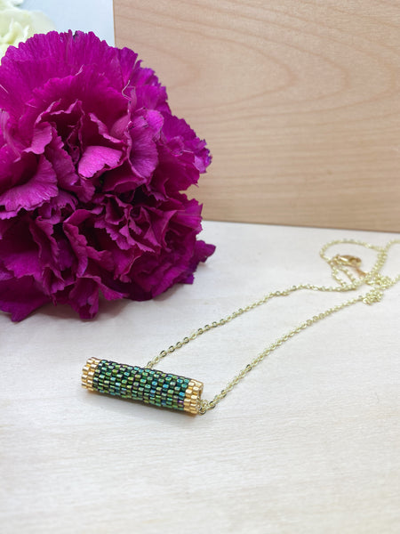 Peacock Tube Necklace